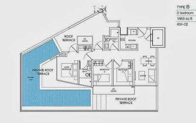 8M Residences 3 bedrooms Floor Plan