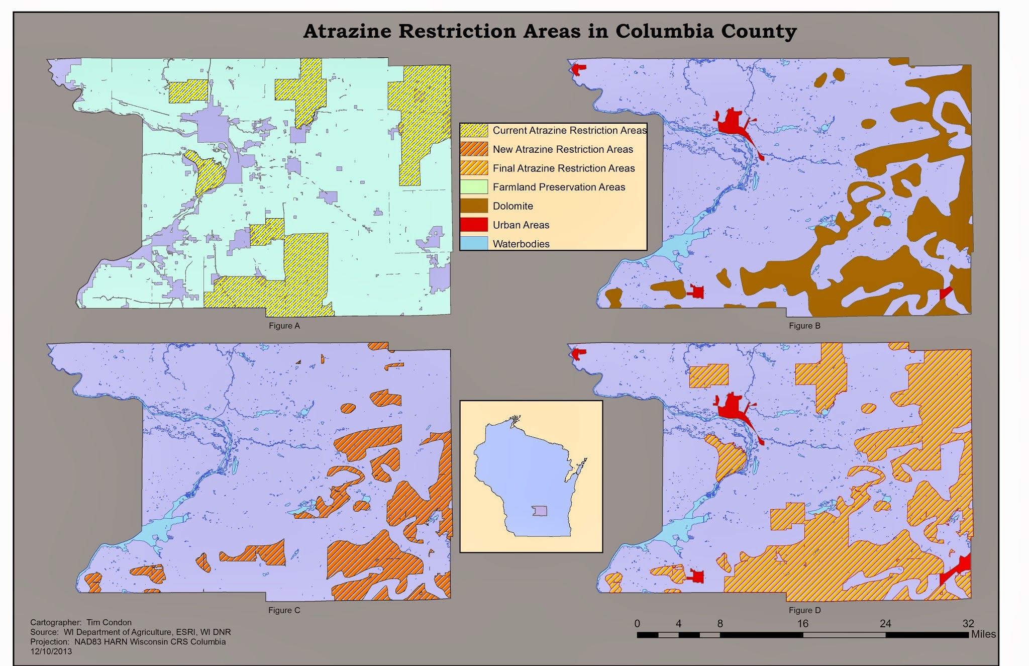 UWEC GIS (Tim Condon) GIS I Lab 5 Atrazine Restriction Areas in