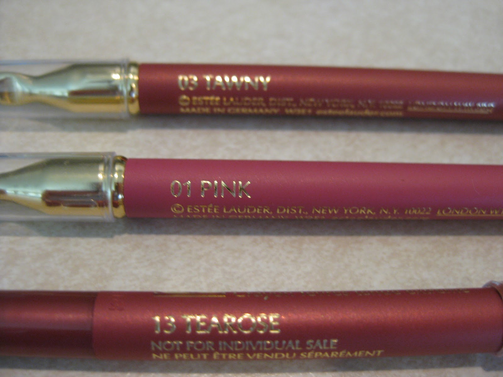 Estee Lauder Double Wear Stay in Place Lip Liners, Pink, Tawny & Tearose