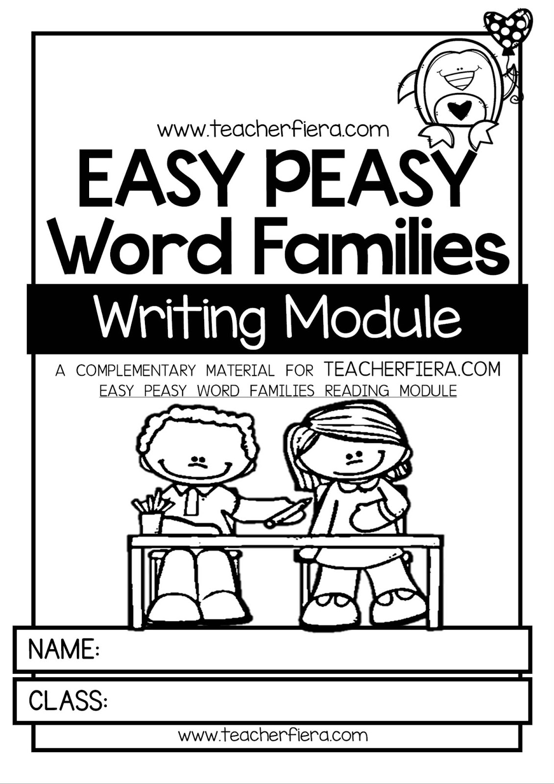 EASY PEASY WORD FAMILIES WRITING MODULE ( A