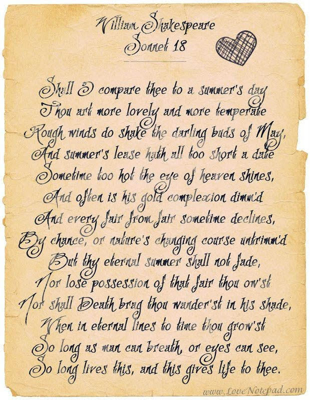 Sonnet 18 By William Shakespeare