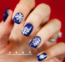 nail christmas nails designs winter holiday snowflake simple polish snowflakes indian easy xmas gel festive snow stamped stamping flakes ocean