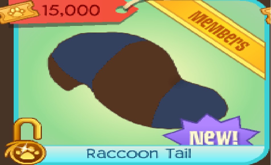 Animal Jam Pawz New Today Raccoon Tail!
