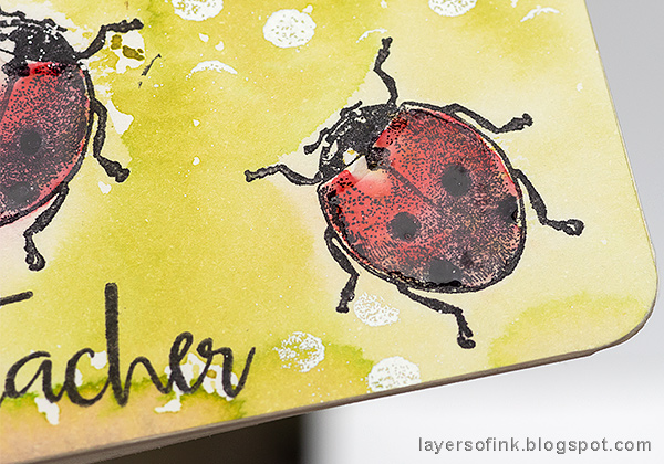 Layers of ink - DIY Ladybug Notebook Tutorial by Anna-Karin Evaldsson