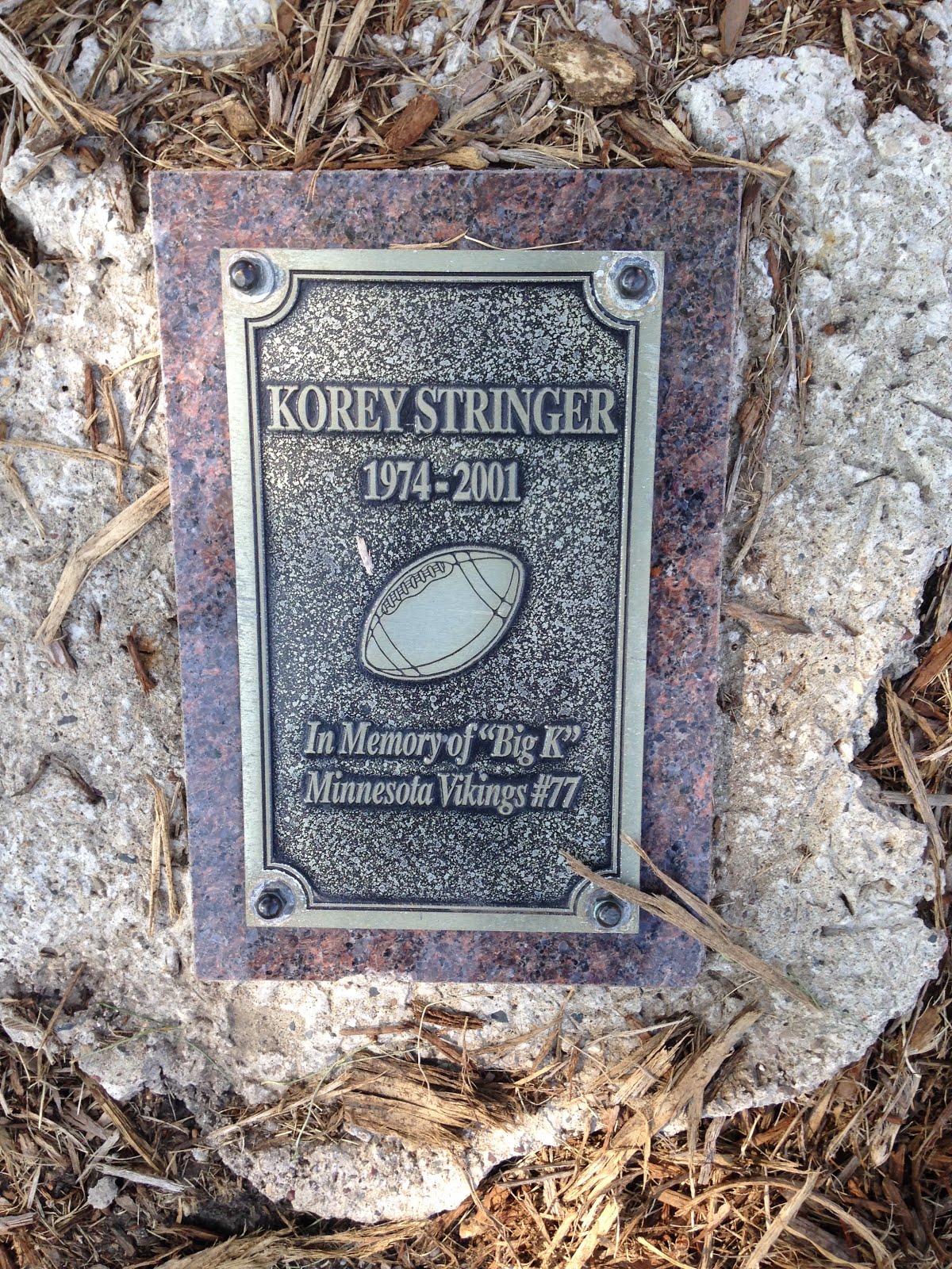 Korey Stringer plaque at Vikings TC