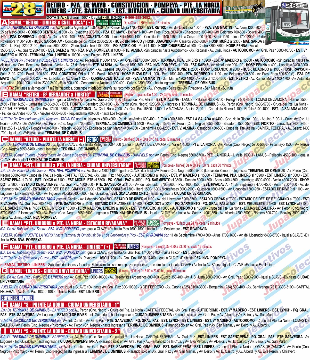 Colectivos Argentinos RECORRIDO DE LA LINEA 28 (Gran Buenos Aires)