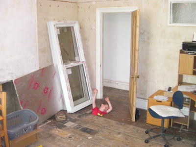 hiding under floorboards in refurbishment house