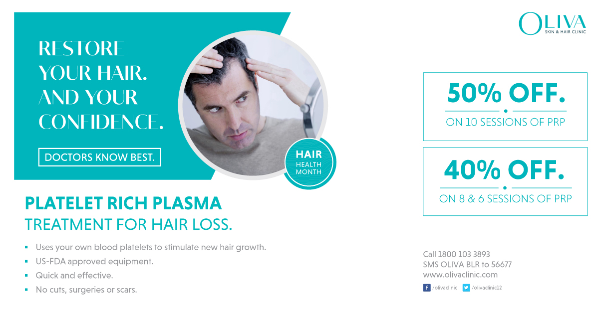 Exciting Limited Period offers on PRP Hair Loss Treatment at Oliva