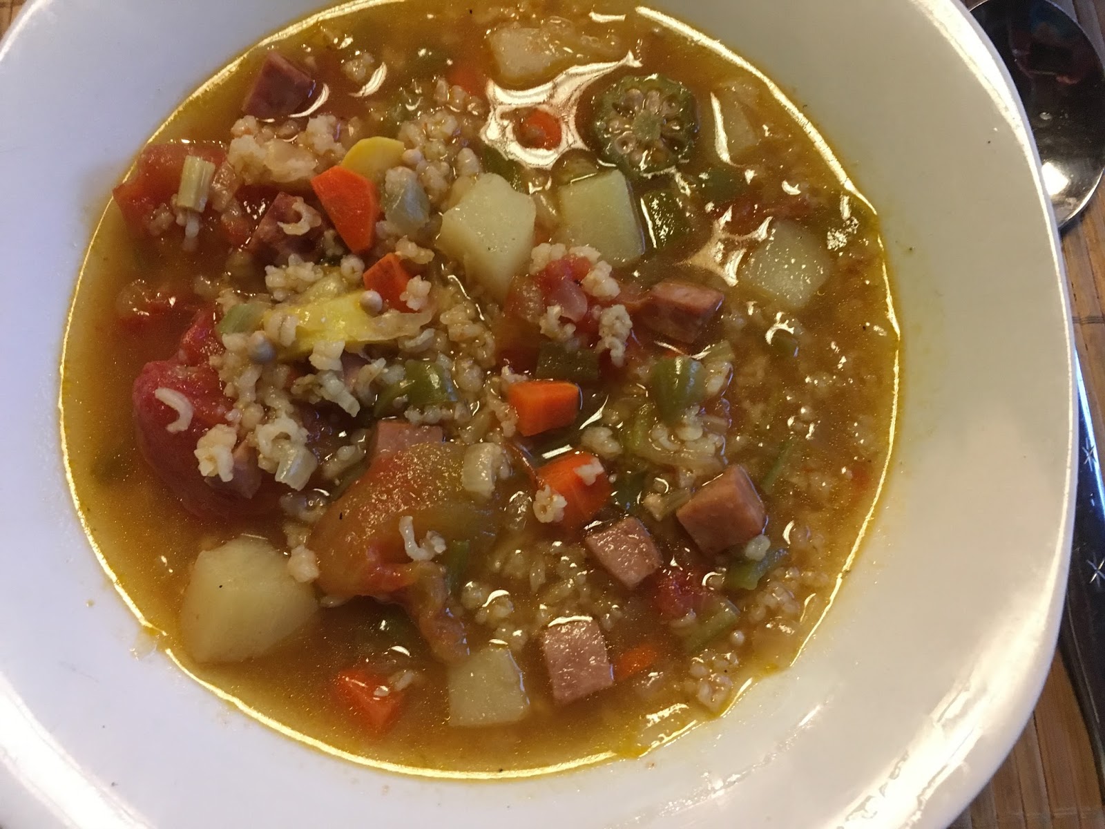 Cooking with Barry & Meta Ham & Okra Soup w/ endofsummer garden vegg