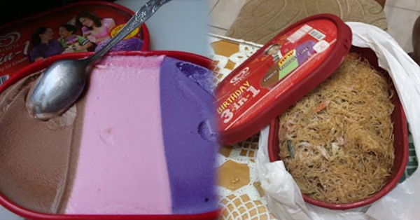 A Netizen Bought A 3-In-1 Ice Cream But What She Found Inside The Container Left Her In Shock! A Netizen Bought A 3-In-1 Ice Cream But What She Found Inside The Container Left Her In Shock!