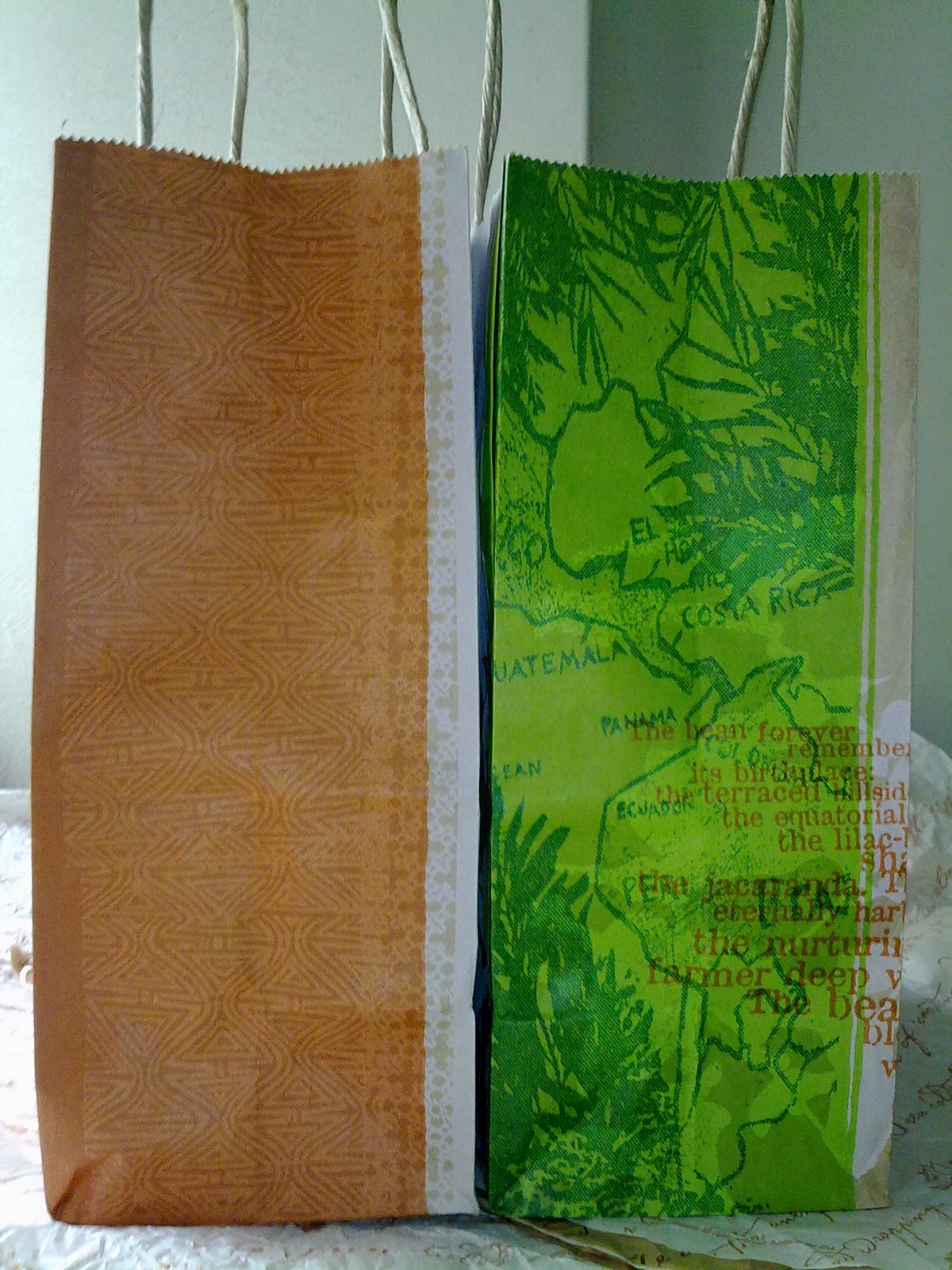 A Cup A Day Starbucks Recycle Campaign Lime GreenOrange Paper Bag