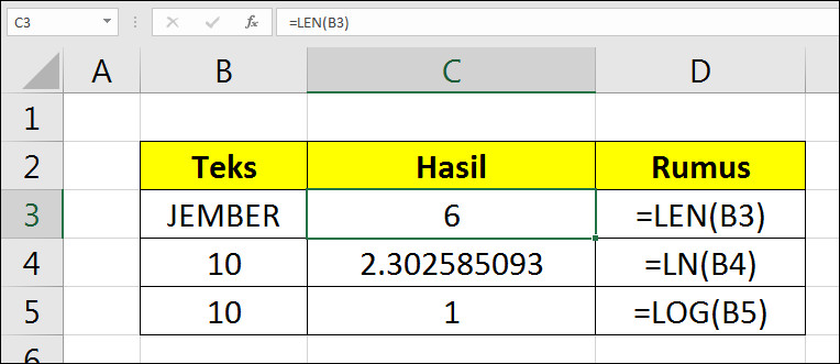 [Tutorial] Cara Membuat Rumus Ln Di Excel Beserta Gambar Panduan