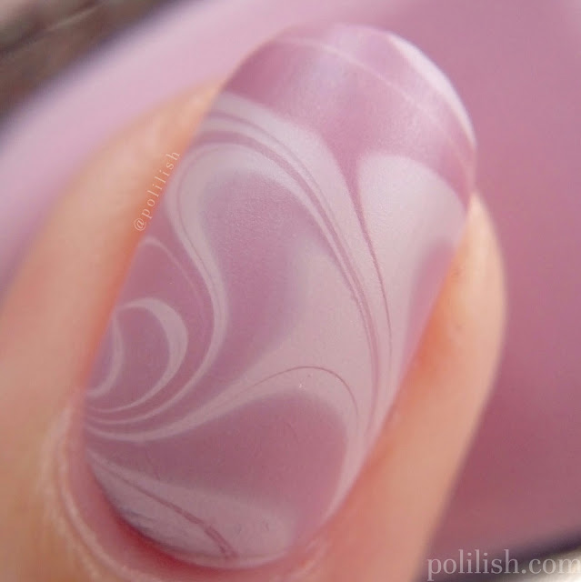 Pink swirly watermarble featuring Cirque Colors Metropolis cremes | polilish
