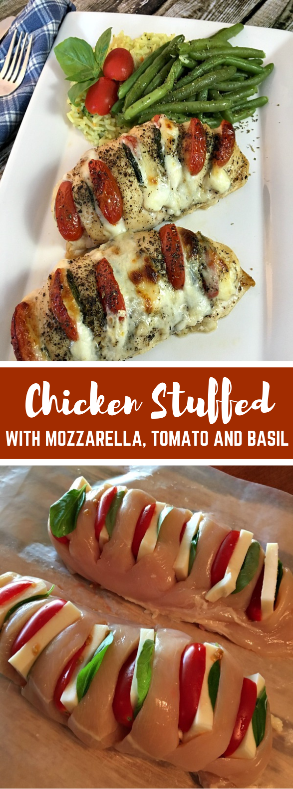 HASSELBACK CHICKEN STUFFED WITH MOZZARELLA, TOMATO AND BASIL HASSELBACK CHICKEN STUFFED WITH MOZZARELLA, TOMATO AND BASIL