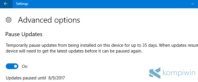 cara pause update di windows 10