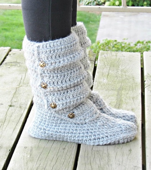 Slouch Boots Crochet pattern, Slipper Crochet Pattern, US Shoe Sizes 5 ...