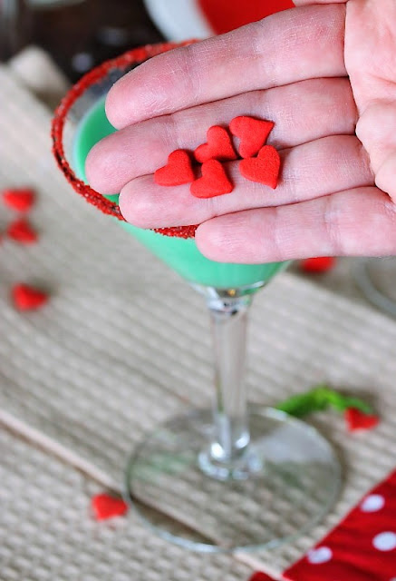 Large Heart Sprinkles for Grinch Grasshopper Cocktail Image