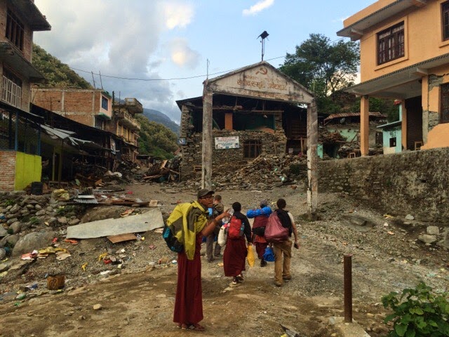 Houses destroyed by earthquake