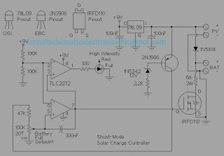 10 Amp Solar Charge Controller Circuit Diagram