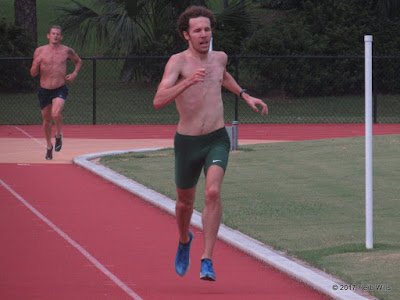 Matt McCurdy, winner of Tallahassee's 2017 Devil-Take-The-Hindmost Race, charges down the homestretch during the 25th lap. Matt McCurdy