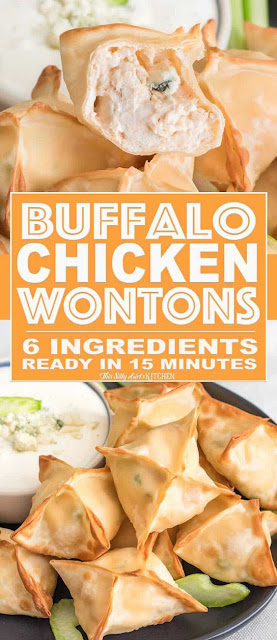 BUFFALO CHICKEN WONTONS, ONLY 6 INGREDIENTS AND READY IN 15 MINUTES, BUFFALO CHICKEN WONTONS, ONLY 6 INGREDIENTS AND READY IN 15 MINUTES,