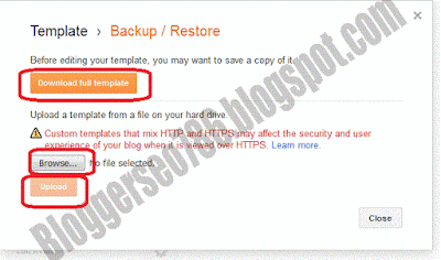 blogger template backup / restore 