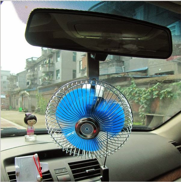 amanaf 6 inch car fan belt clip fans car portable 12V 21W cigarette