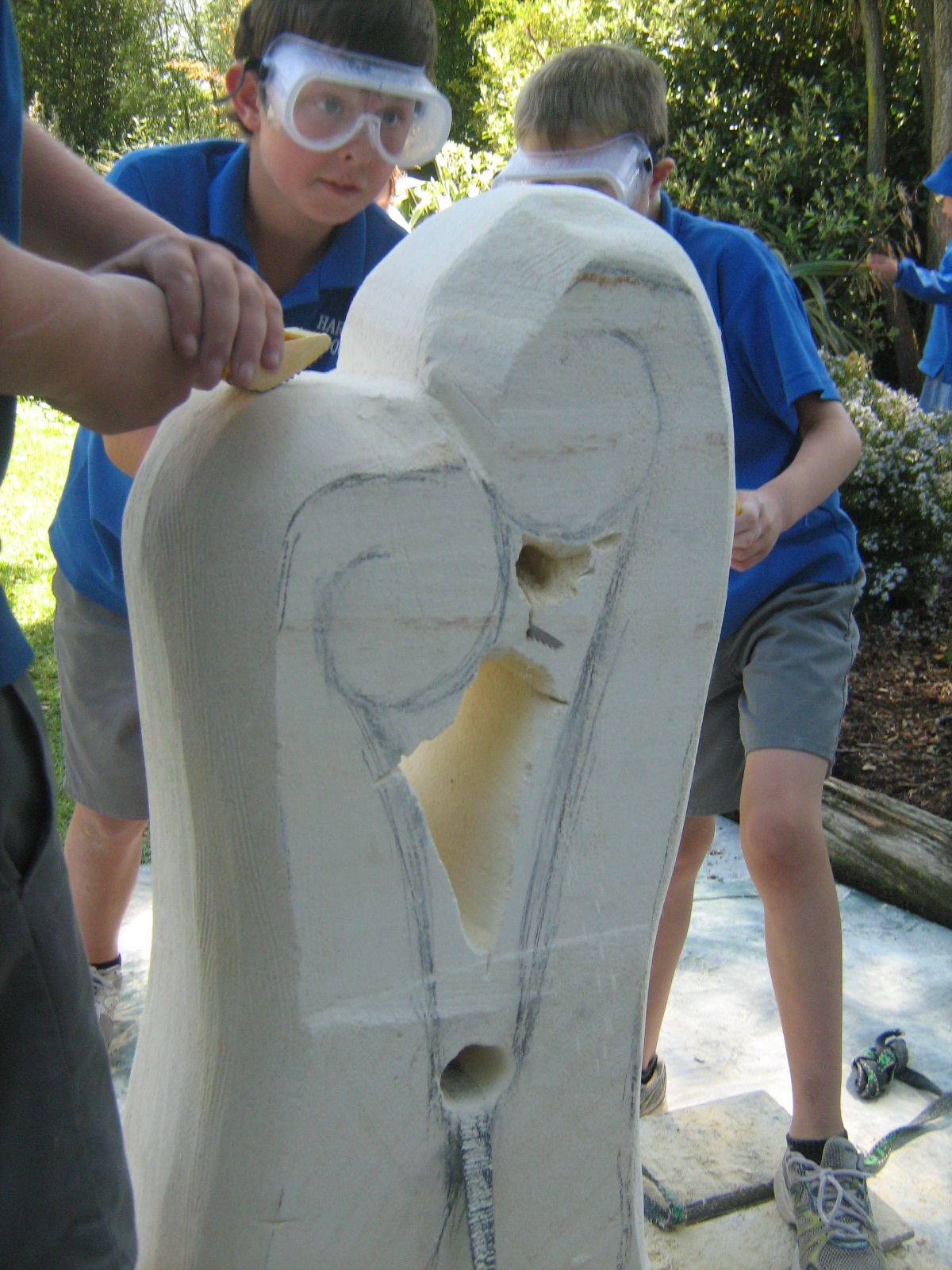 Room 7, Harewood Primary, Christchurch , NZ Our Oamaru stone sculpture