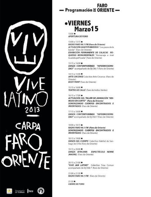 Actividades del FARO de Oriente en el Vive Latino 2013