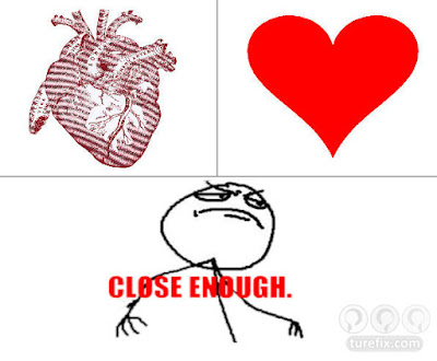 Close enough heart shape sarcasm