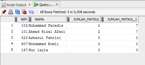 Fetch rows only