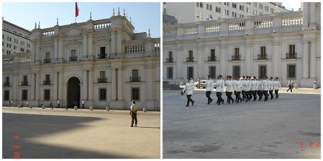 Troca de guarda no Palacio de la Moneda, Santiago, Chile