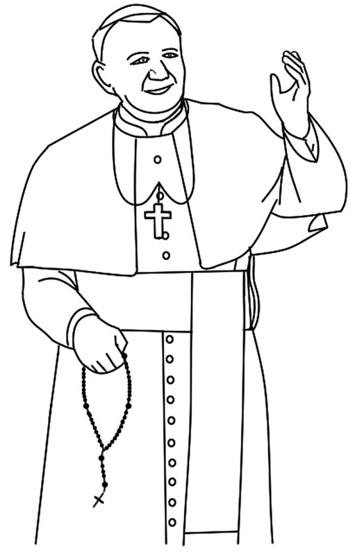 Juan Pablo II dibujos para colorear