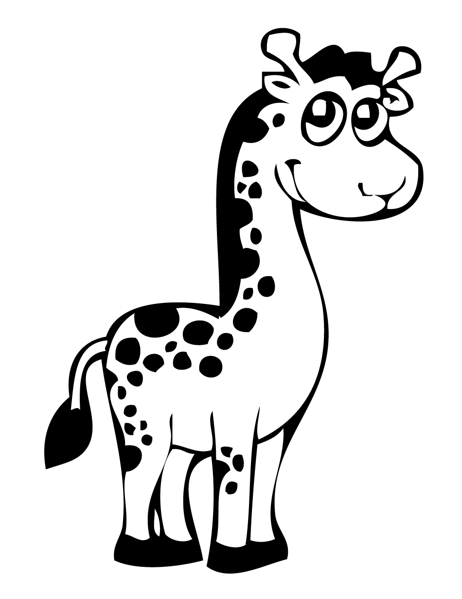 Трафарет жирафа для рисования