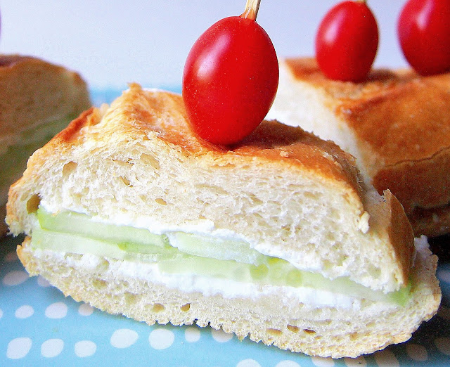 The Tiny Funnel Easy Cream Cheese & Cucumber Sandwiches