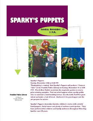 Sparky's Puppets at the Franklin Library - 3:00 PM
