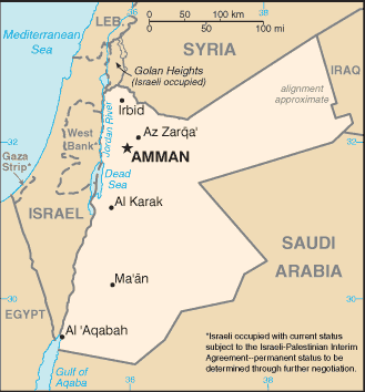 Jordan Map Political Regional