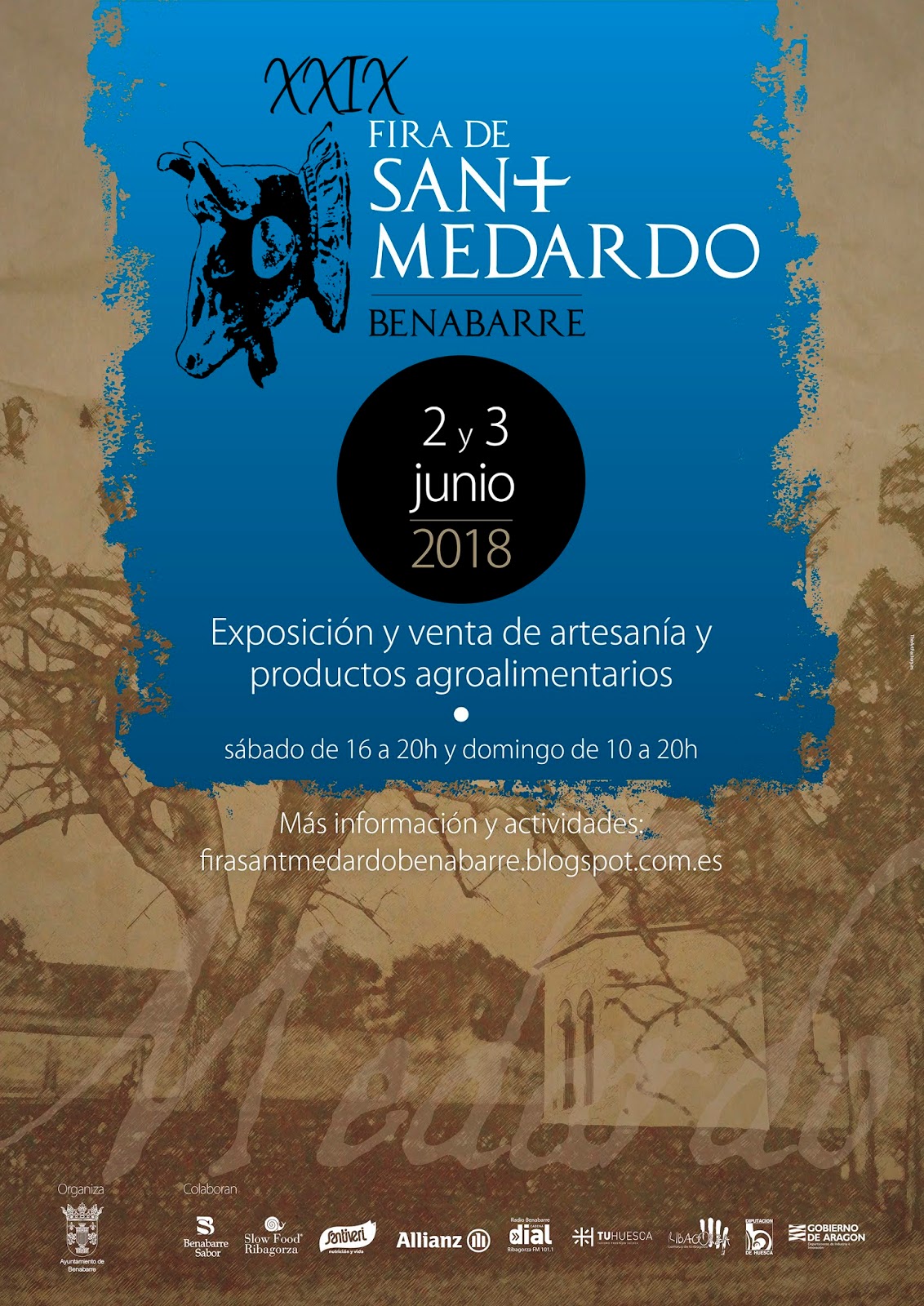 Cartell de la Fira de Sant Medard de l'any 2018. Benavarri, Ribagorça. Osca, Aragó. Montsec de l'Estall