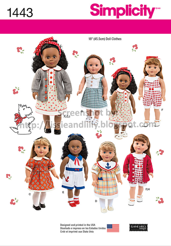 Lissie & Lilly Simplicity Patterns on Sale at JoAnn for 1