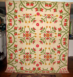 Quilts In The Barn: Red Green and yellow antique quilts!