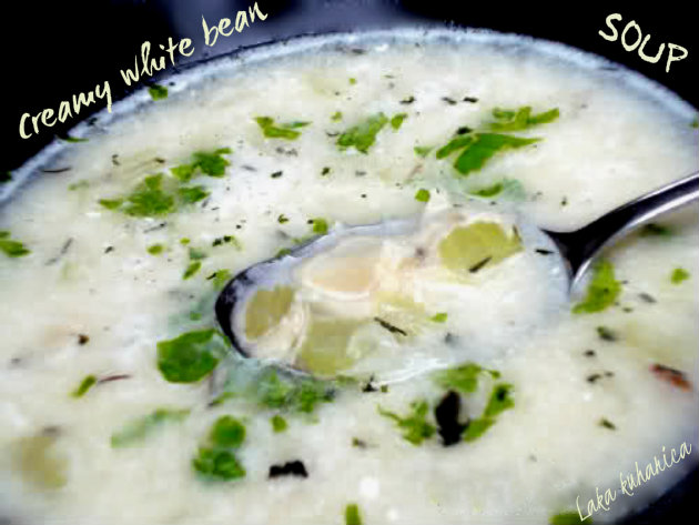Creamy cannellini bean soup by Laka kuharica: white beans give extra flavour and nutrition to this soup.