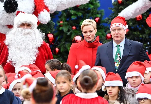 Princess Charlene, Prince Albert II, Louis Ducruet and Camille Gottlieb gave Christmas gifts to refugee children