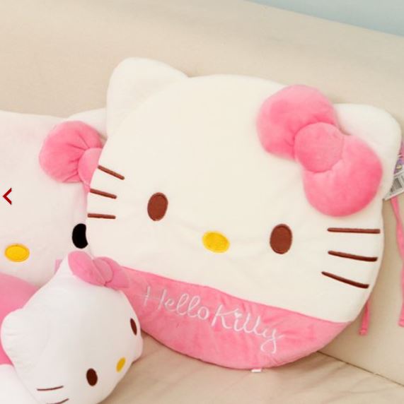 Hello Kitty Face Sitting Cushion Seat Mat Pad Girls Office Chair Plush