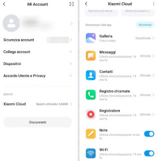 Sincronizzazione Xiaomi Xiaomi