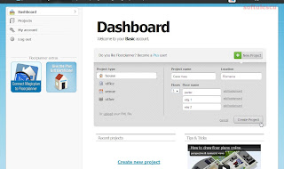 Proiectează-ţi casa online - Floorplanner - Dashboard