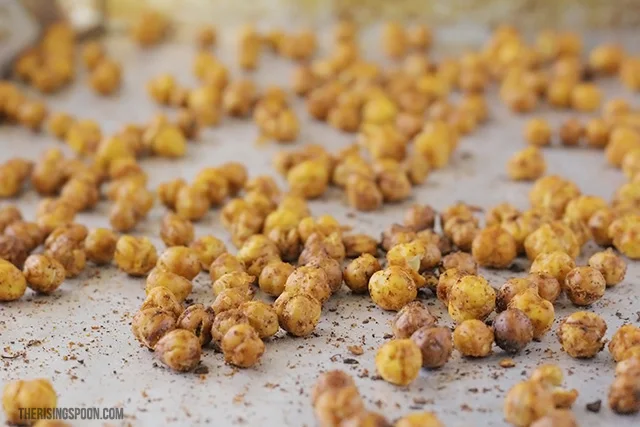 Roasted Chickpeas with Harissa and Garlic