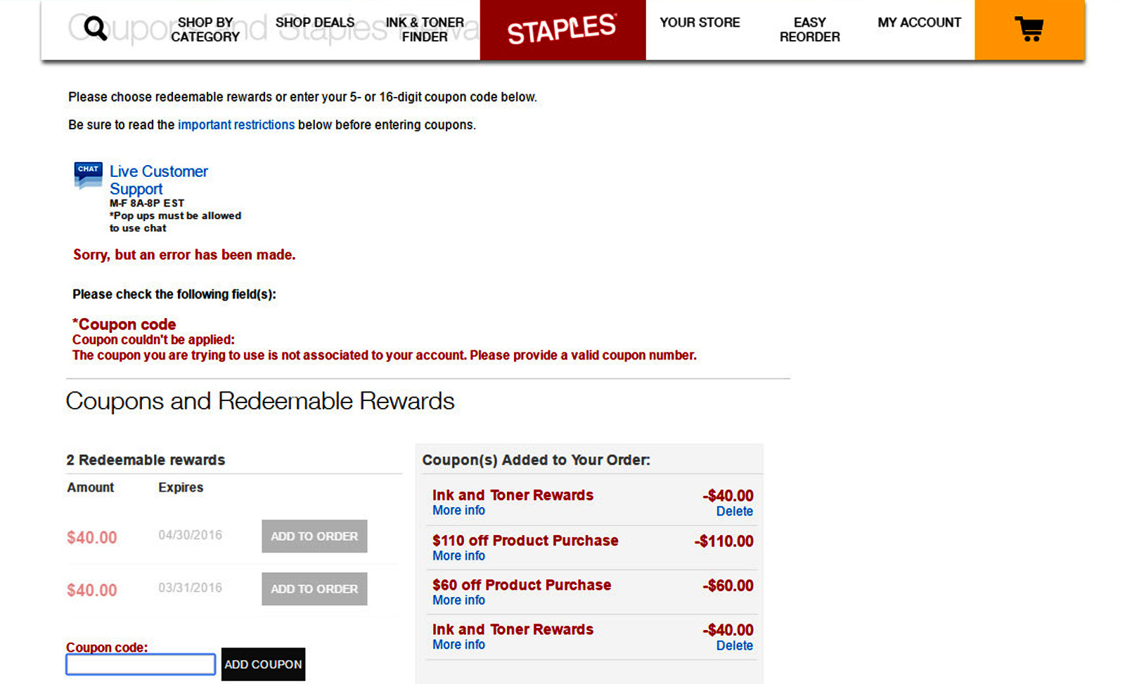 staples reward login