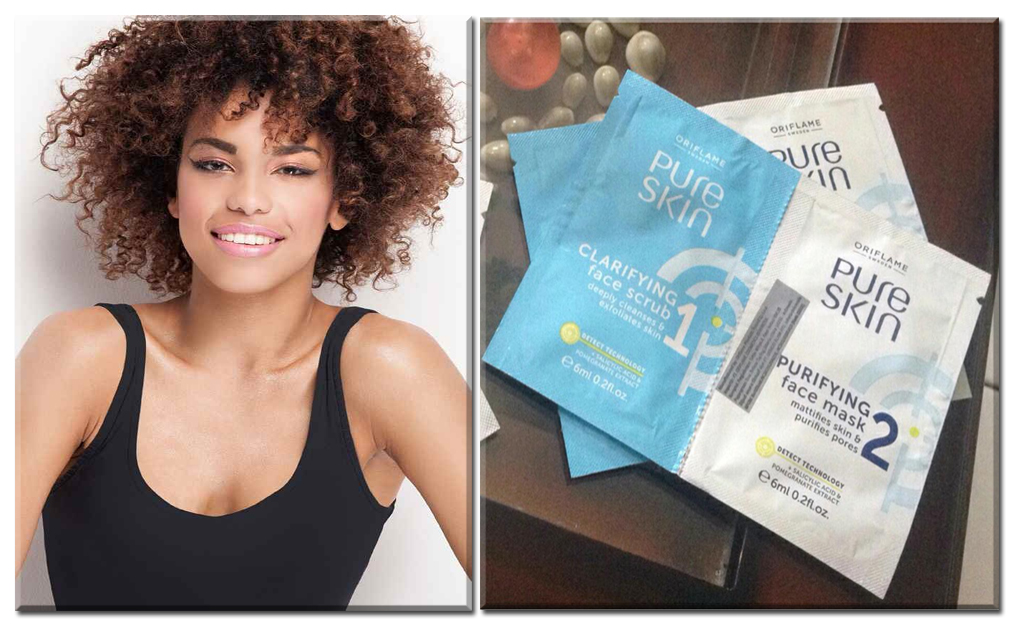 ORIFLAME Pure Skin 1 Clarifying Face Scrub & 2 Purifying Face Mask