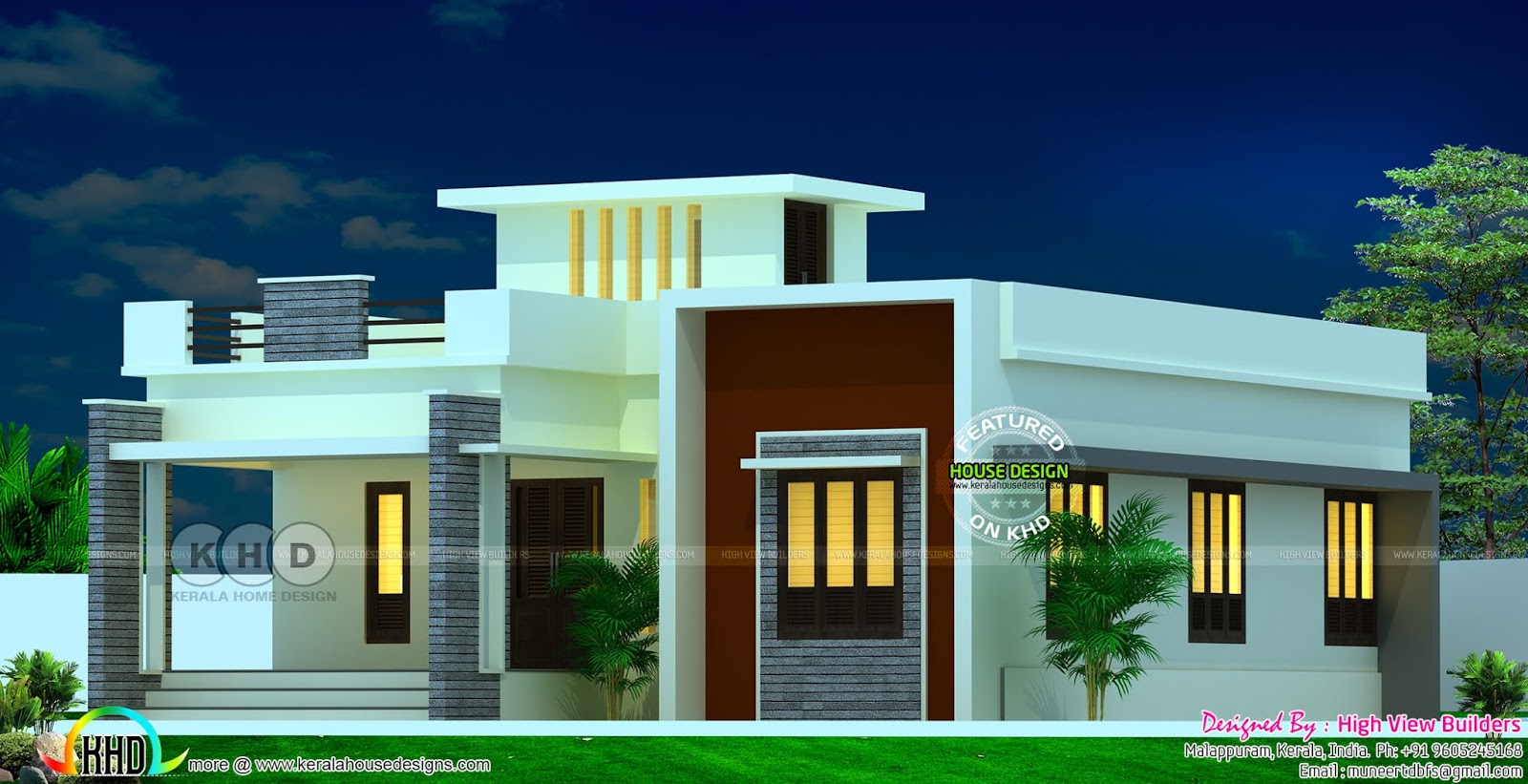 Single floor 2 bedroom attached house design - Kerala home design ...