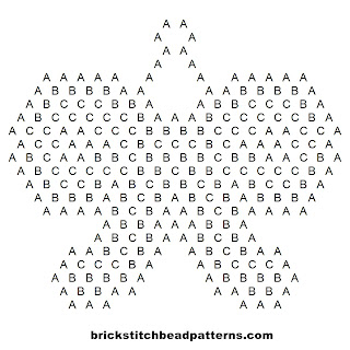 Free brick stitch seed bead weaving pattern letter chart